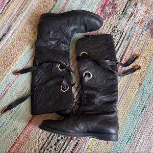 Jimmy Choo Yvette Distressed Biker Boots